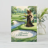 猫好きゴルファー用ゴルフブライダルシャワー 招待状 (スタンド正面)