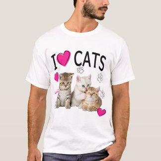 猫好きシャツ猫好きTee I love Kittens Tシャツ