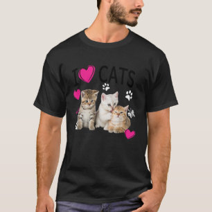 猫好きシャツ猫好きTee I love Kittens TSh Tシャツ