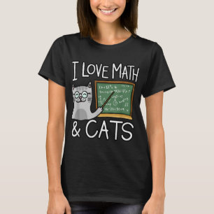 猫好きシャツ、数学と猫が大好き、数学 Tシャツ