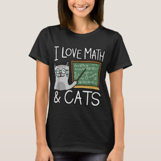 猫好きシャツ、数学と猫が大好き、数学 Tシャツ