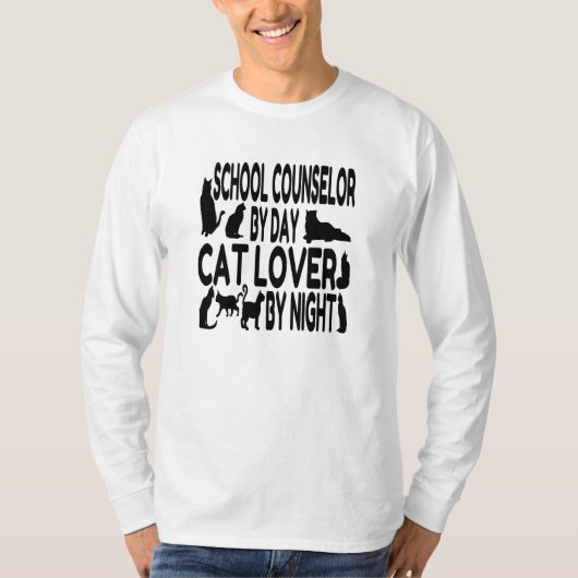猫好きスクールカウンセラー Tシャツ (正面)