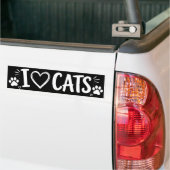 猫好きステッカー 黒と白 バンパーステッカー (トラック上)