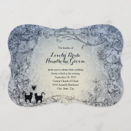 猫好きズブルービンテーファンシージウエディング招待状 招待状