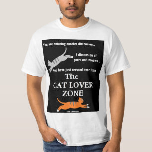 "猫好きゾーン" レトロ猫好き Tシャツ