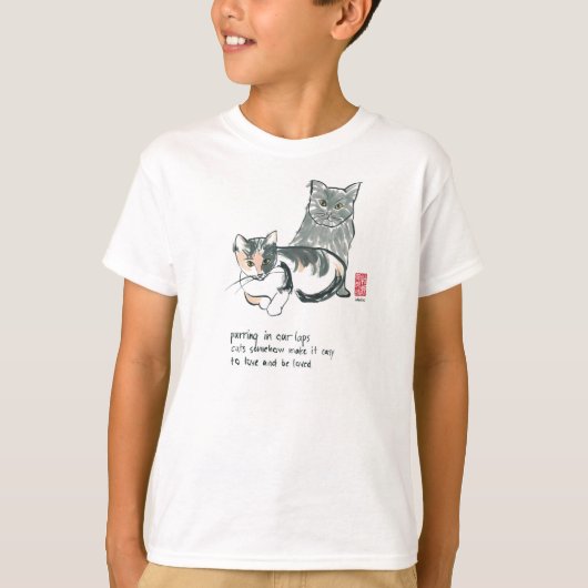 猫好きティー・アメリカン・アパレル・キッズ Tシャツ (正面)