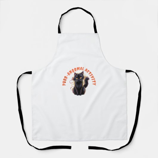 猫好きハロウィンパーアノーマル活不気味動C エプロン (正面)