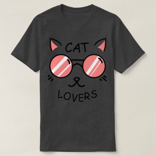 猫好きハートバレンタインデー猫好きギフト Tシャツ (デザイン正面)