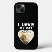 猫好きハート猫名写真黒 Case-Mate iPhoneケース (裏面)