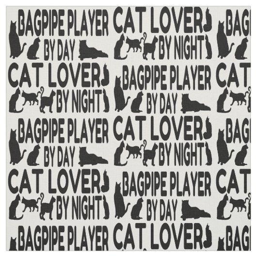 猫好きバグパイププレーヤー ファブリック (見本)