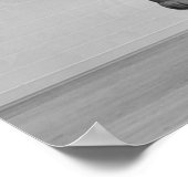 猫好きバスルーム壁画白黒猫 ポスター (角)