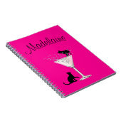 猫好きバブルモダンピンク個人 ノートブック (右側)