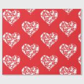 猫好きバレンタインデーよくはしゃぐかわいい猫アート ラッピングペーパー (フラット)