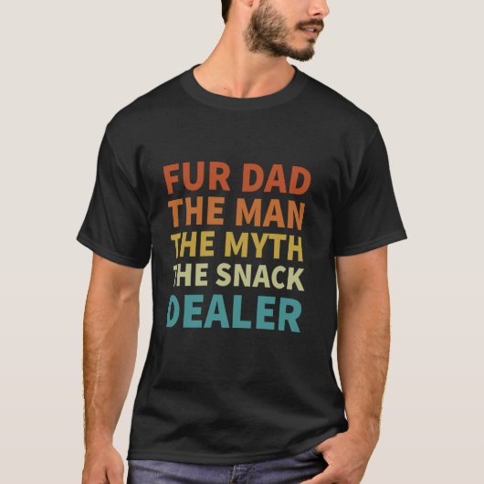 猫好きパパ 人の間違い スナック販売員 おもしろい 肉球 猫 犬 リ Tシャツ (正面)