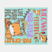 猫好きパーソナライズされたに対するネコの贈り物の名前 フリースブランケット (正面(横))