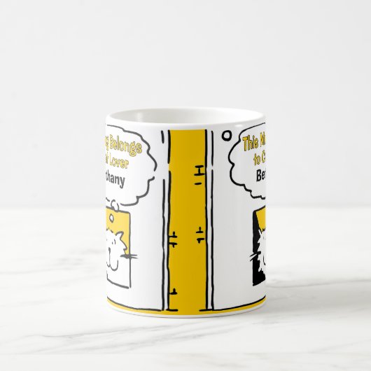 猫好きパーソナライズされたマグ コーヒーマグカップ (中央)