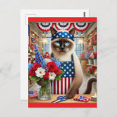 猫好きパーティー第4日7月の独立記念日 ポストカード (正面/裏面)