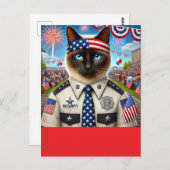猫好きパーティー第4日7月の独立記念日 ポストカード (正面/裏面)