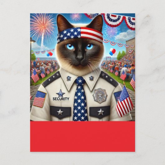 猫好きパーティー第4日7月の独立記念日 ポストカード (正面)