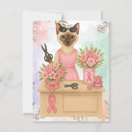 猫好きピンクリボン用乳がん認識度 ポストカード