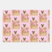 猫好きピンクリボン用乳がん認識度 ラッピングペーパーシート (正面2)
