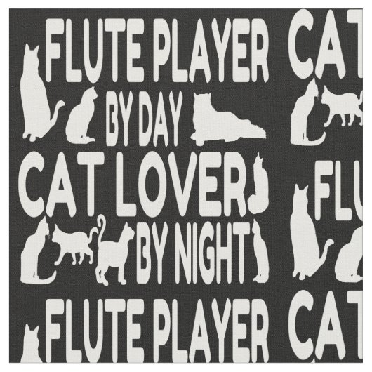 猫好きフルート奏者 ファブリック (クローズアップ)