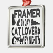 猫好きフレーマ メタルオーナメント (左)