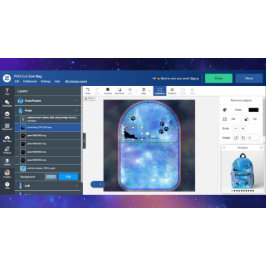 猫好きブルーウォーターカラー銀河系キッズ プリントバックパック