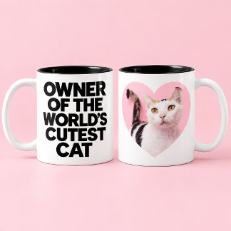 猫好きマグカップ 猫ママ 猫パパ ペットの写真を追加 ツートーンマグカップ