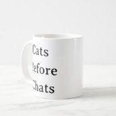 猫好きマグ – 猫と猫のヤギ コーヒーマグカップ (正面左)