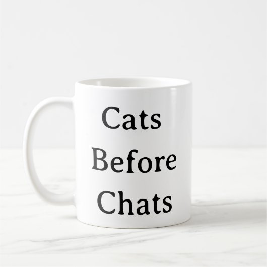 猫好きマグ – 猫と猫のヤギ コーヒーマグカップ (左)