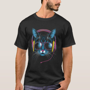 猫好きミュージックヘッドホン DJ クールキティギフトアイデア Tシャツ