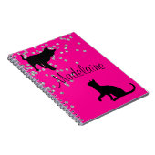 猫好きモダンピンクスポットパーソナル ノートブック (右側)