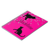 猫好きモダンピンクスポットパーソナル ノートブック (左側)
