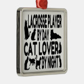 猫好きラクロスプレーヤー メタルオーナメント (右)