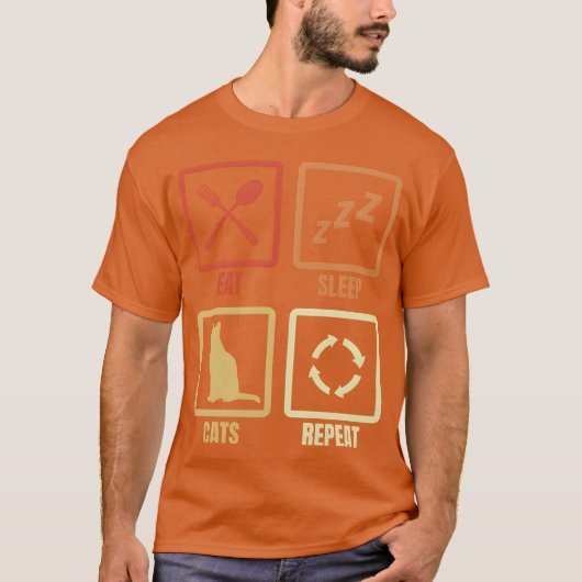 猫好きルーチンの友人 Tシャツ (正面)