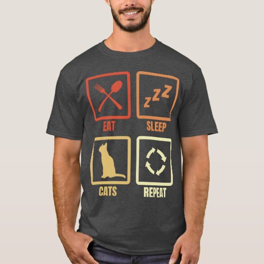 猫好きルーチンの友人 Tシャツ (正面)