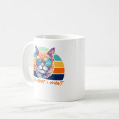 猫好きレトロヴィンテージ私は私が望むようにすおもしろいる コーヒーマグカップ (正面左)