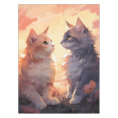 猫好きロマンスウォーターカラーウィスパー テーブルクロス (正面)