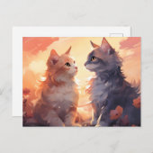 猫好きロマンスウォーターカラーウィスパー 案内ポストカード (正面/裏面)