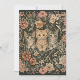 猫好きヴィンテージバースデーパーティ招待状 招待状