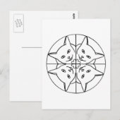 猫好き万華鏡のように千変万化するパターンネコハートはがき ポストカード (正面/裏面)