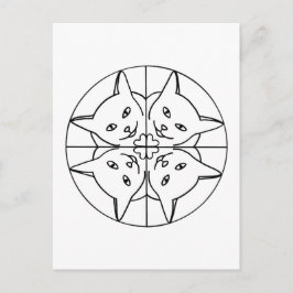 猫好き万華鏡のように千変万化するパターンネコハートはがき ポストカード