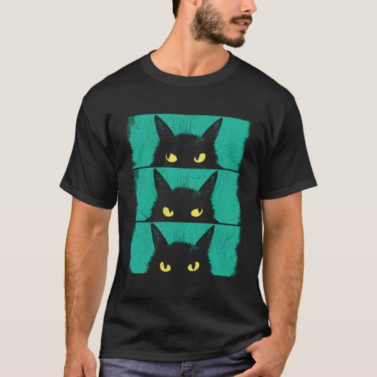 猫好き不機嫌な黒猫ネコ猫ママ猫パパ Tシャツ (正面)