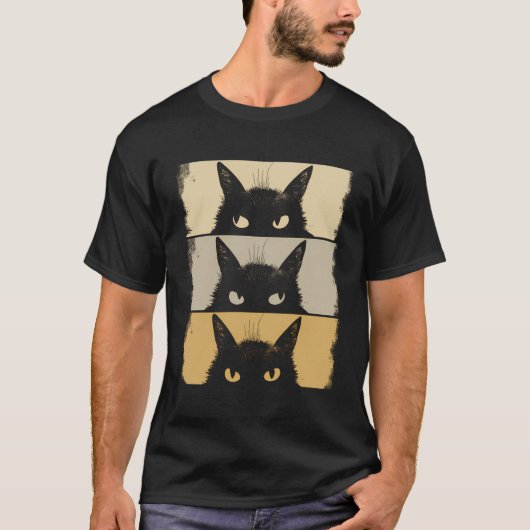 猫好き不機嫌な黒猫ネコ猫ママ猫パパ Tシャツ (正面)