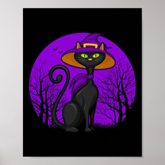猫好き不気味ハロウィンブラックキッテンキュート猫S ポスター (正面)