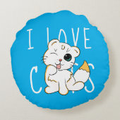 猫好き丸カラフル枕 ラウンドクッション (裏面)