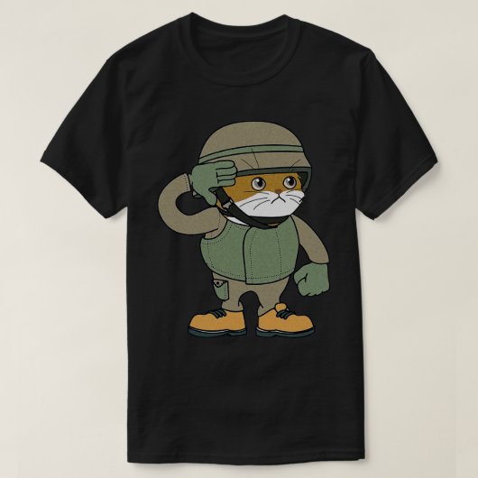 猫好き兵士 Tシャツ (デザイン正面)
