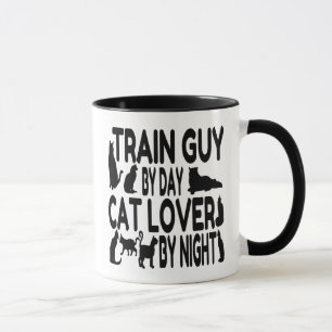 猫好き列車男 マグカップ