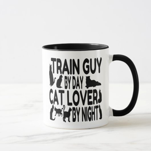 猫好き列車男 マグカップ (右)